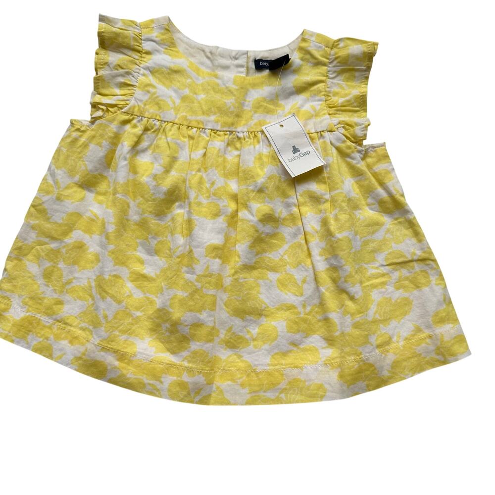 Gap Yellow Floral Ruffle Sleeve Dress - 3-6 Months - NWT